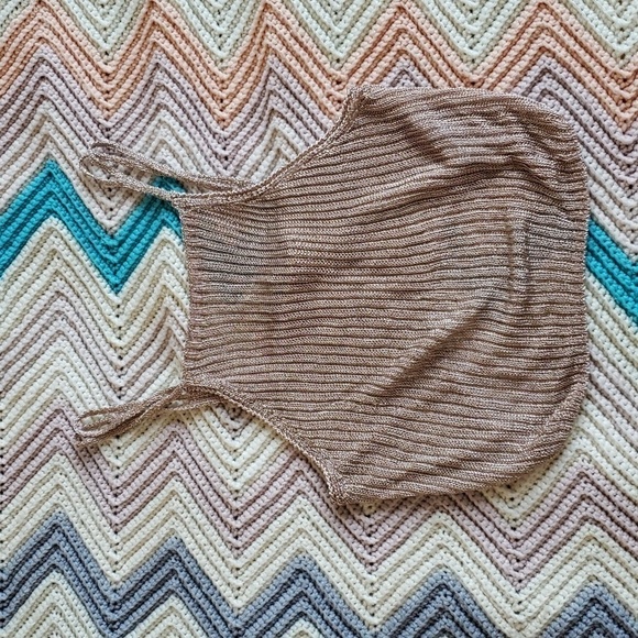 TOPSHOP petite rosegold crop top tank top 8 - Picture 1 of 10